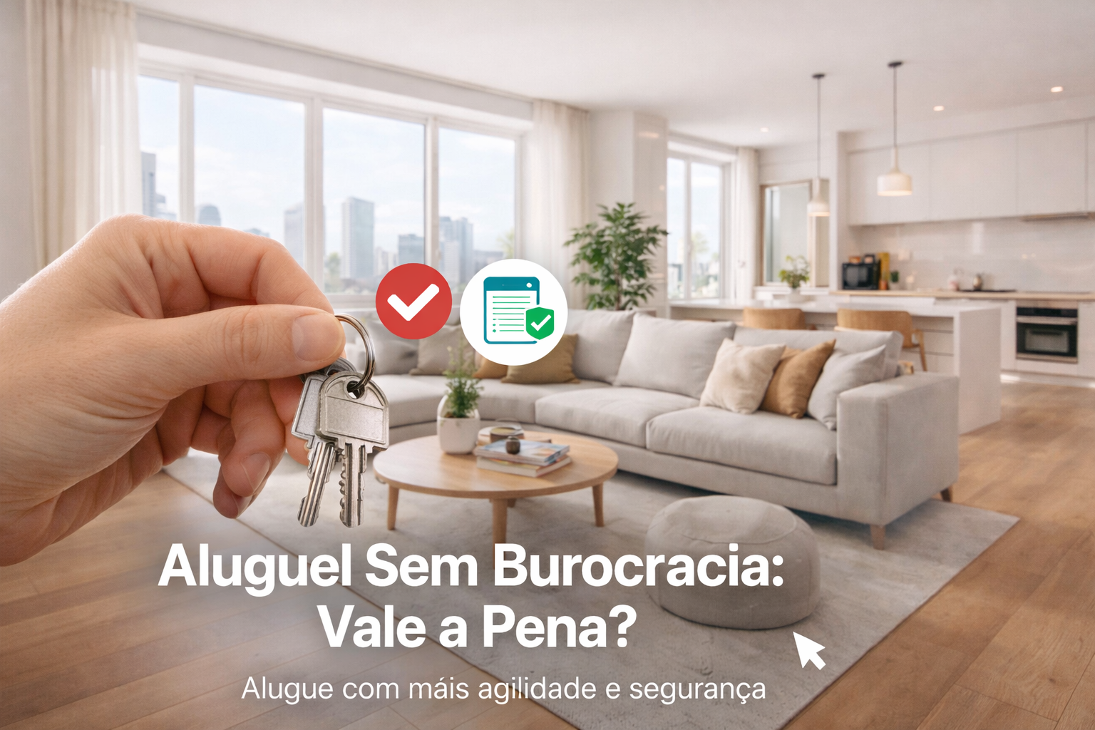 Pessoa segurando chaves de um imóvel pronto para alugar